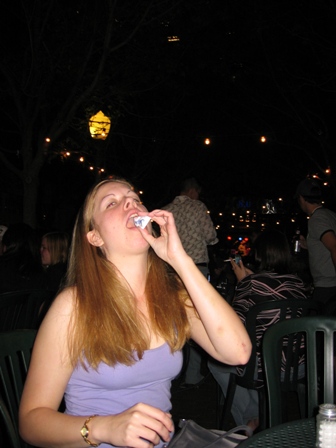 Me downing a pack of sugar on a dare