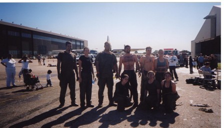 Top Row: Carlos, some girl, Sam, Jeremy, Nick, and Karen; Bottom Row: Michelle, Me, and Lianne all muddied up from the Run...u can barely see my face!!