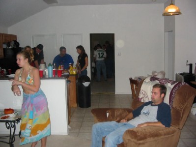 I am dancing with Josh to some Techno, Keith on the recliner can really DANCE!