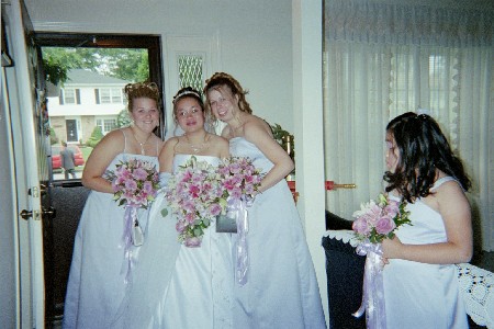 Michelle, Janice, and I posing before we go to the wedding.