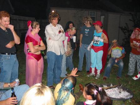 All of us around the fire playing Never Have I Ever