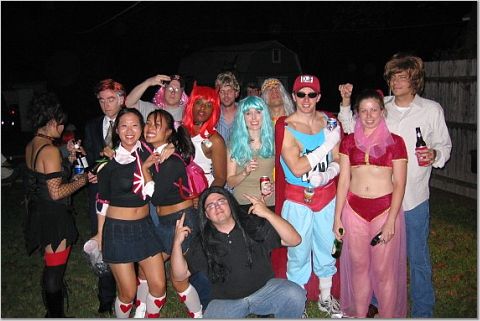 Everybody at Bond's party dressed up