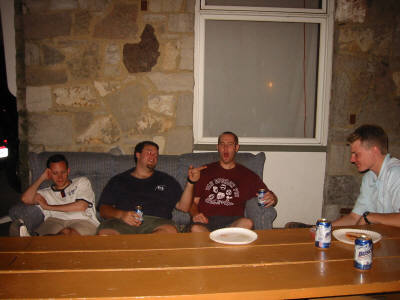 Kurt, Jared, and Aaron (Brocki in the corner), wanted to beat Aaron with all his stupid Woo's all nite, then trying to steal my butt sticker, AHHH!