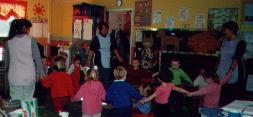 Singing time at Kidz Kabin.