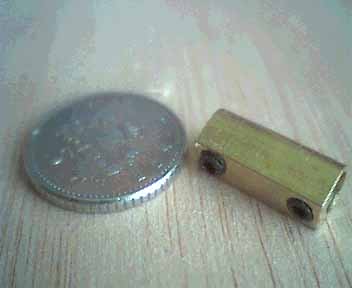 brass insert with grubscrews