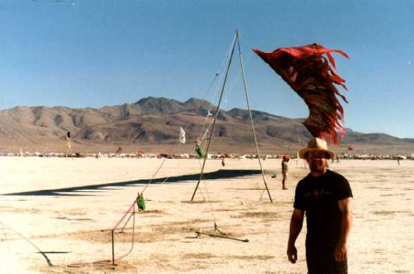 Image -- Charlie Gadekan, giant running canvas