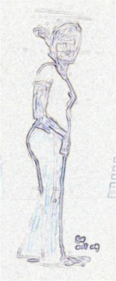 Jeune fille au jeans
