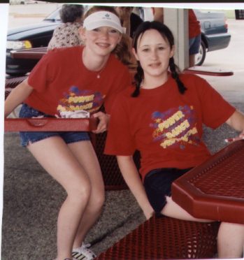 Bella and Jenna stop to pose