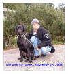 Dan with Sir Drake, taken one day before Dan left for Utah.  Until Dan returns, with each sound he hears, Drake will be looking in the direction of the gate where Dan enters the back yard to play with him and take him for a walk.  Hurry back, master!