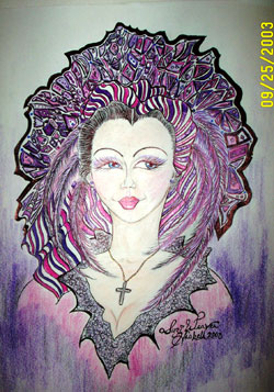 Colored Pencil/Ink 18" x 22" - Bonnie's Lady - Private collection