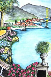 Caroline's Private Collection-Watercolor, 18" x 22"
