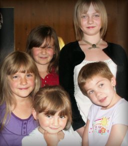 Tallest-Paige, in Red is Savannah, Purple, is Angela, with Em in front and Gwen to the right front. 