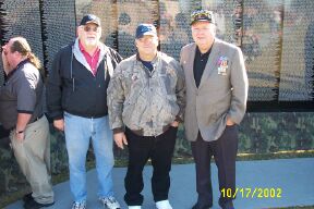 Merrill with his Veteran "brothers" visiting the traveling "Wall"