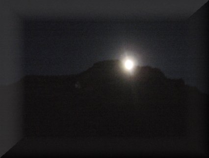Moon rising over the red rock on our last night at Island Acres, Colorado River State Park-15 miles east of Grand Junction, CO