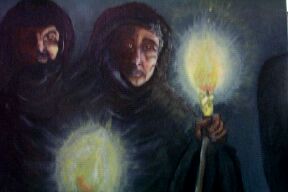 Oil on Canvas, 18 x22" Titled: Night Escape, Private collection.