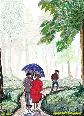 Walk in the Park; Digital Painting-done using mouse in PSP.