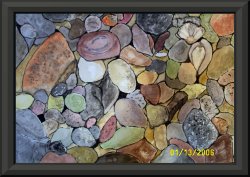 Watercolor/Ink 18" x 22" - River Rock - Available - Please email for more info!