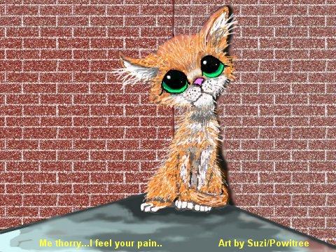 Sad Kitty-Digital Painting-Using the "mouse" in Paint Shop Pro.