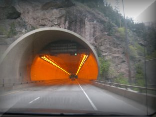 Entrance to one of the several mountain tunnels along I-70