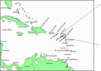 Location of St. Kitts