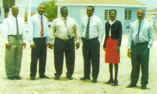 Nevis Island Administration Cabinet members (from left to right):&nbsp; The Honourable Laughton Brandy, Michael Perkins, Malcolm Guishard, Vance Amory, Jean Nisbett, Livingstone Herbert