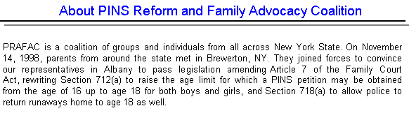 About PINS Reform And Family Advocacy Coalition.