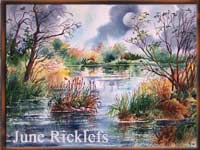June Ricklefs uses water colours to create her scenery paintings
