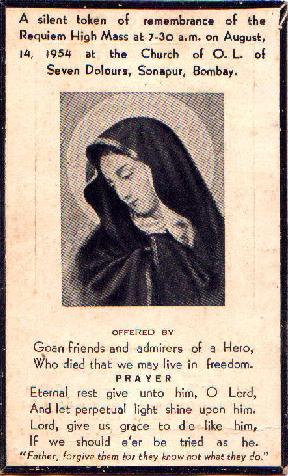 Remembrance of Aniceto do Rosario, Patriot & Martyr