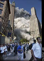 One of the Towers collapsing.