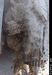 Falling debris.