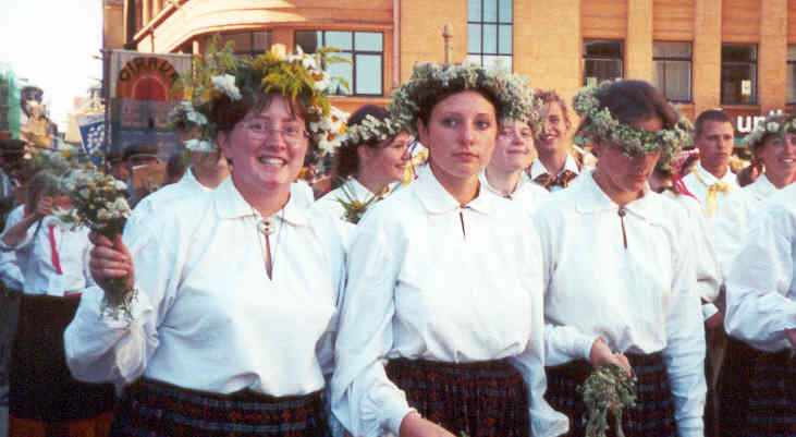 The Parade through Riga - yes that is me!