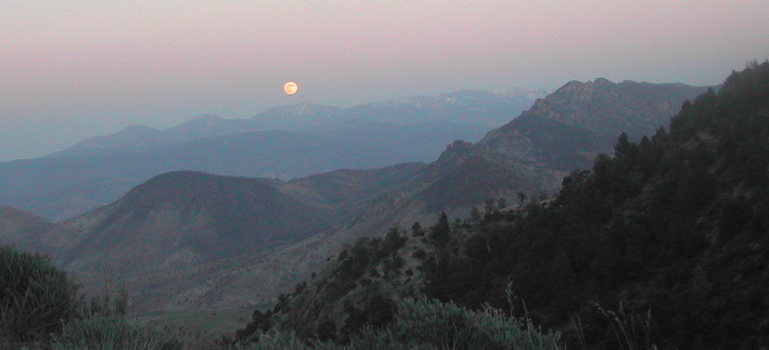 moon coming up over Sierras.