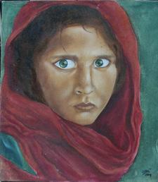 the national geographic lady, oil on canvas 2002
