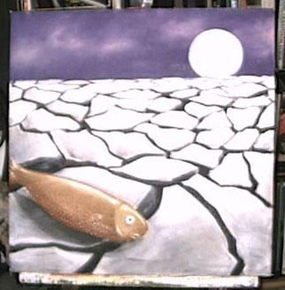 fish on foreign land, oil on canvas 2001