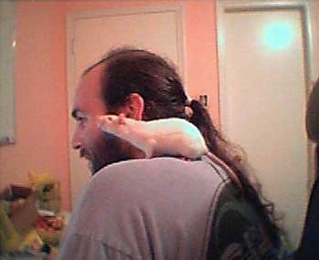 Sitting on her Daddy's shoulder (my boyfriend)