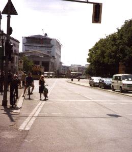 A line where the Berlin Wall used to run