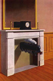 It's not art unless a train is coming out of the fireplace! 