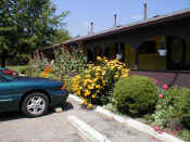 Even the apartments have flowerbeds