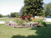 Flowerbeds in our entryway