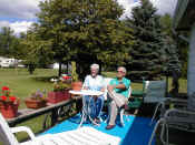 Cal & Ardy taking a break on the deck