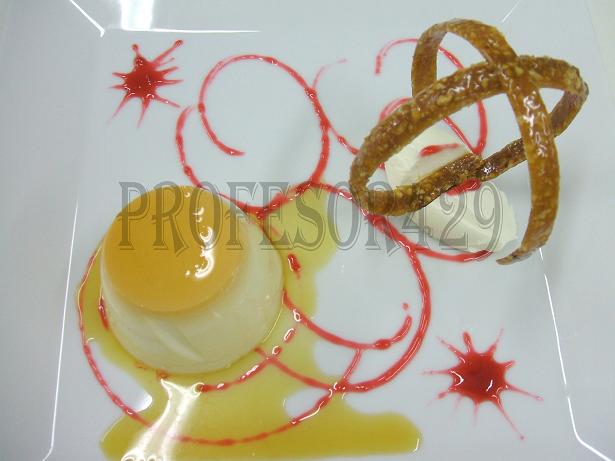 Panacotta, crujiente de almendra y crema de mascarpone