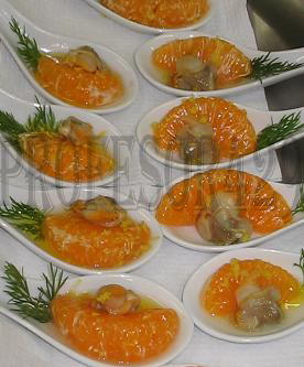 mandarina y berberechos
