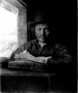 Self Portrait by Rembrandt van Rjin.