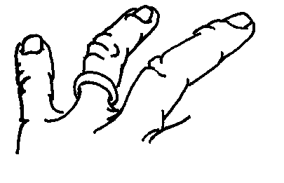 contour drawing of ring finger.
