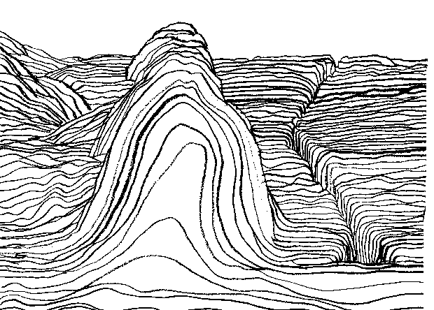 Contour Line Drawing Of A Landscape : Cross contour