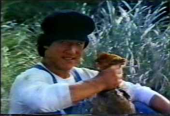 All right, if you must, here's Jackie Chan. Choking the chicken. (I'm sure I'm sorry!)