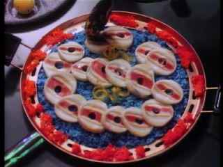 No, that's not abstract art. It's the food, folks.