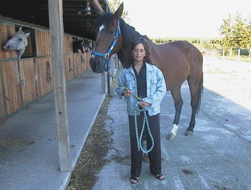 Elena con il suo mitico cavallo Helbie