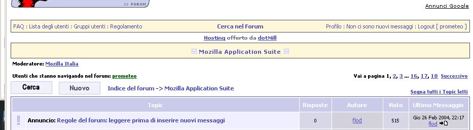 Testata pagina