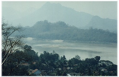 a view of the Mekong from the top of the famous mountain in the centre of Luarng Prabarng - the Xi hill